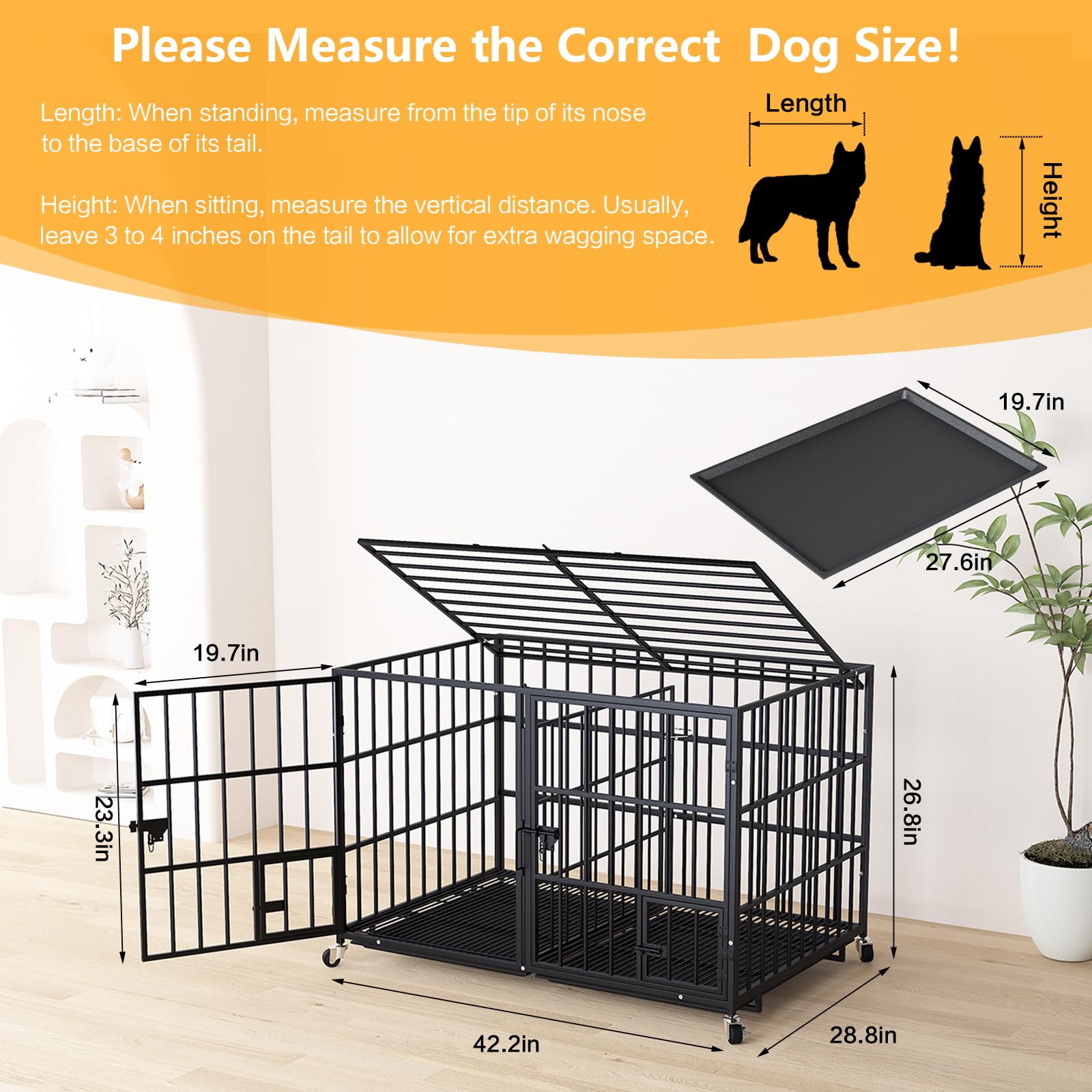 dogページ Amazon.com : EZ4ENCE 42 Inch Metal Dog Crate for Large Dogs